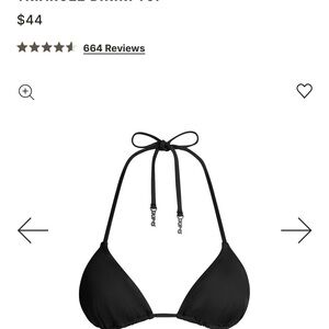 SKIMS Black Triangle Bikini Top